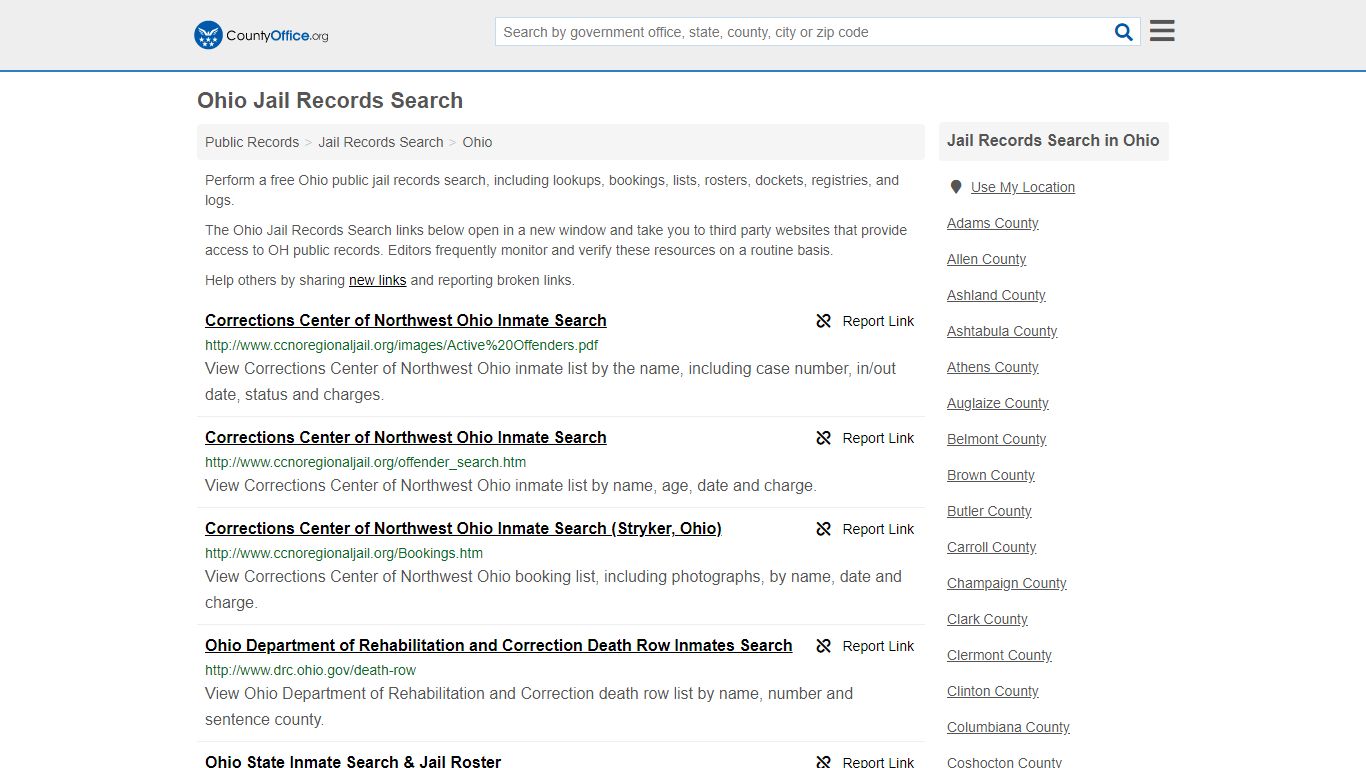 Jail Records Search - Ohio (Jail Rosters & Records) - County Office
